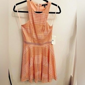 NEW - City Studio Eyelet Lace Halter women's Dress in peach color size 3
